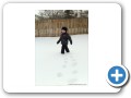 In the snow.