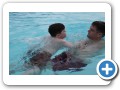 In the hotel pool.